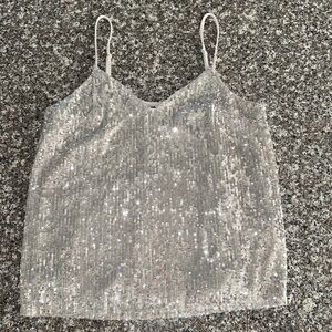 Thin  strapped sequence top with lining